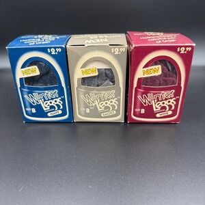 Vintage 80s Leggs Winter Leggs Pantyhose Lot 3 Navy Smoke Wine Size B 1980s NIB